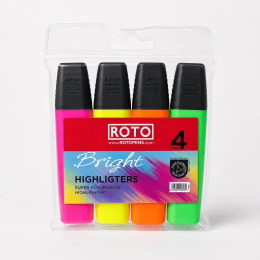 طقم 4 هايلايتر روتو برايت فسفوري – ROTO Bright